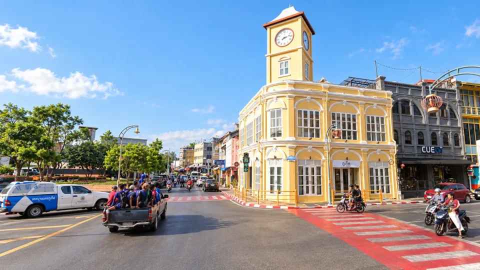 Sunny street scene in Phuket Old Town